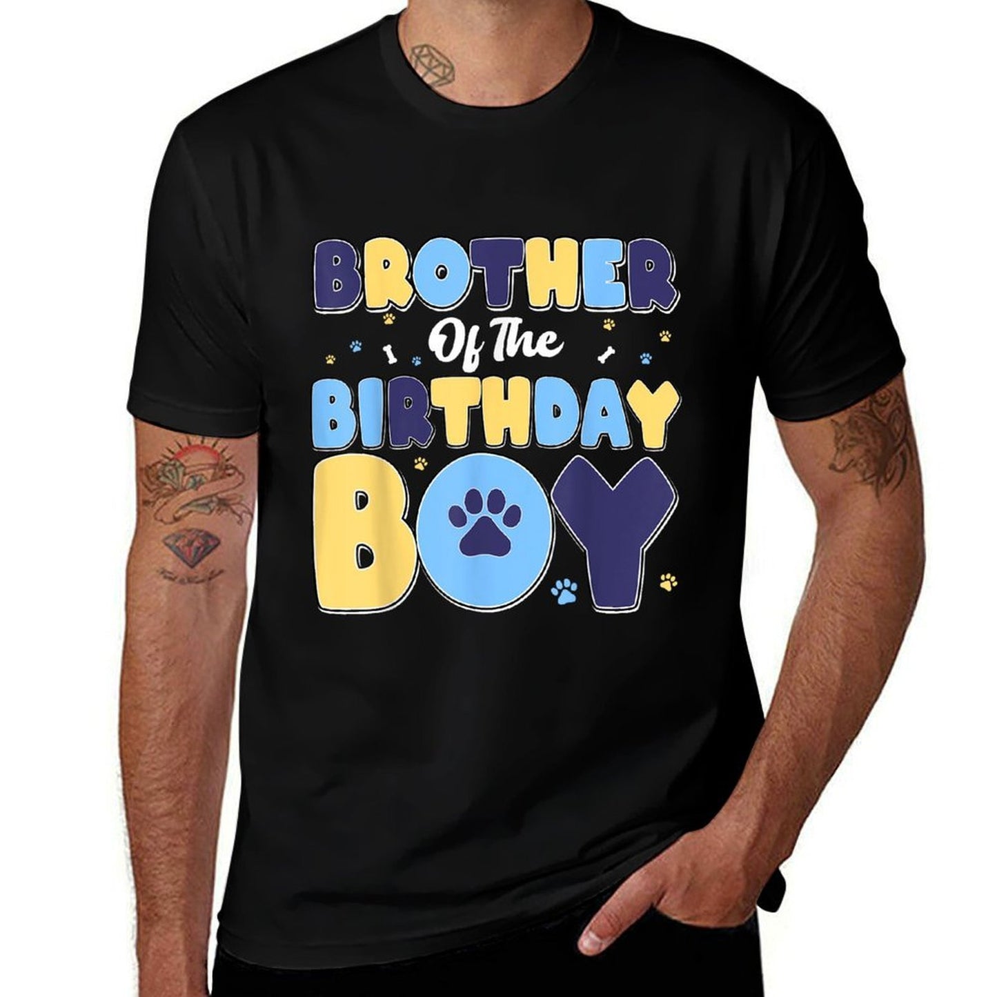 Brother Of The Birthday Boy Matching Family Party Dog Lover  Eco-friendly Material T-Shirt