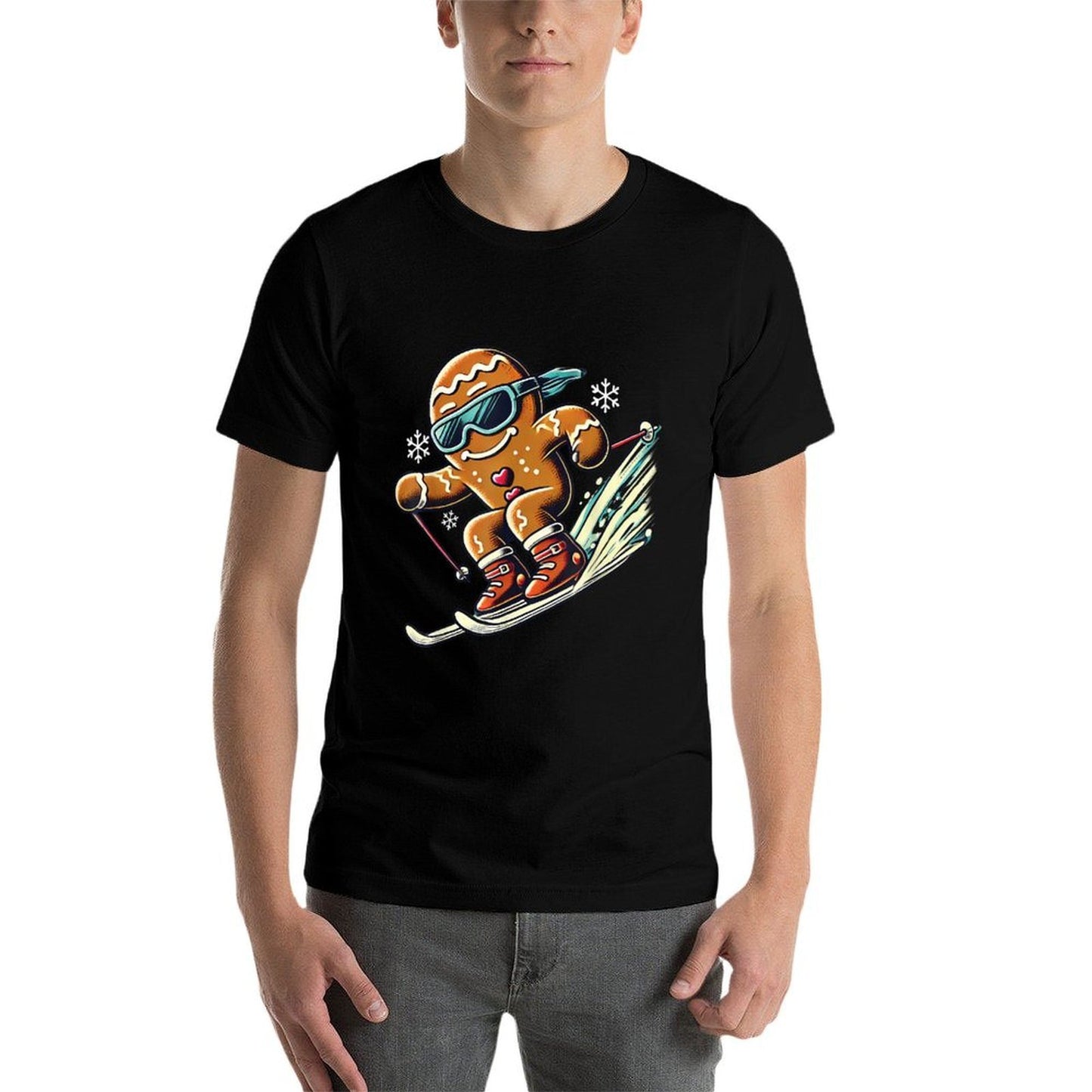 Ski Squad Team Ski Lover Skier Gingerbread Skiing Christmas  Relaxed-fit T-Shirt