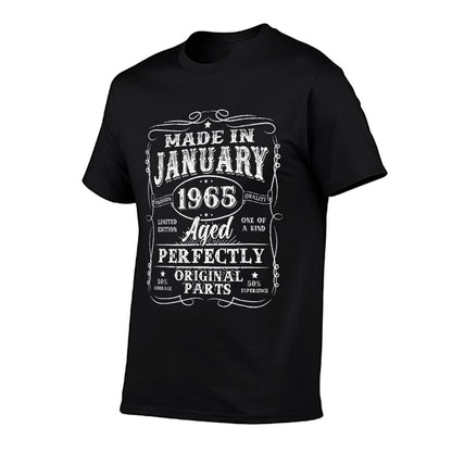 60 Years Old Made In January 1965 Vintage 60th Birthday Men  Soft T-Shirt