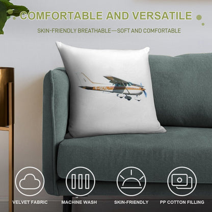 Cessna 172 Soft Easy Maintenance Throw Pillow
