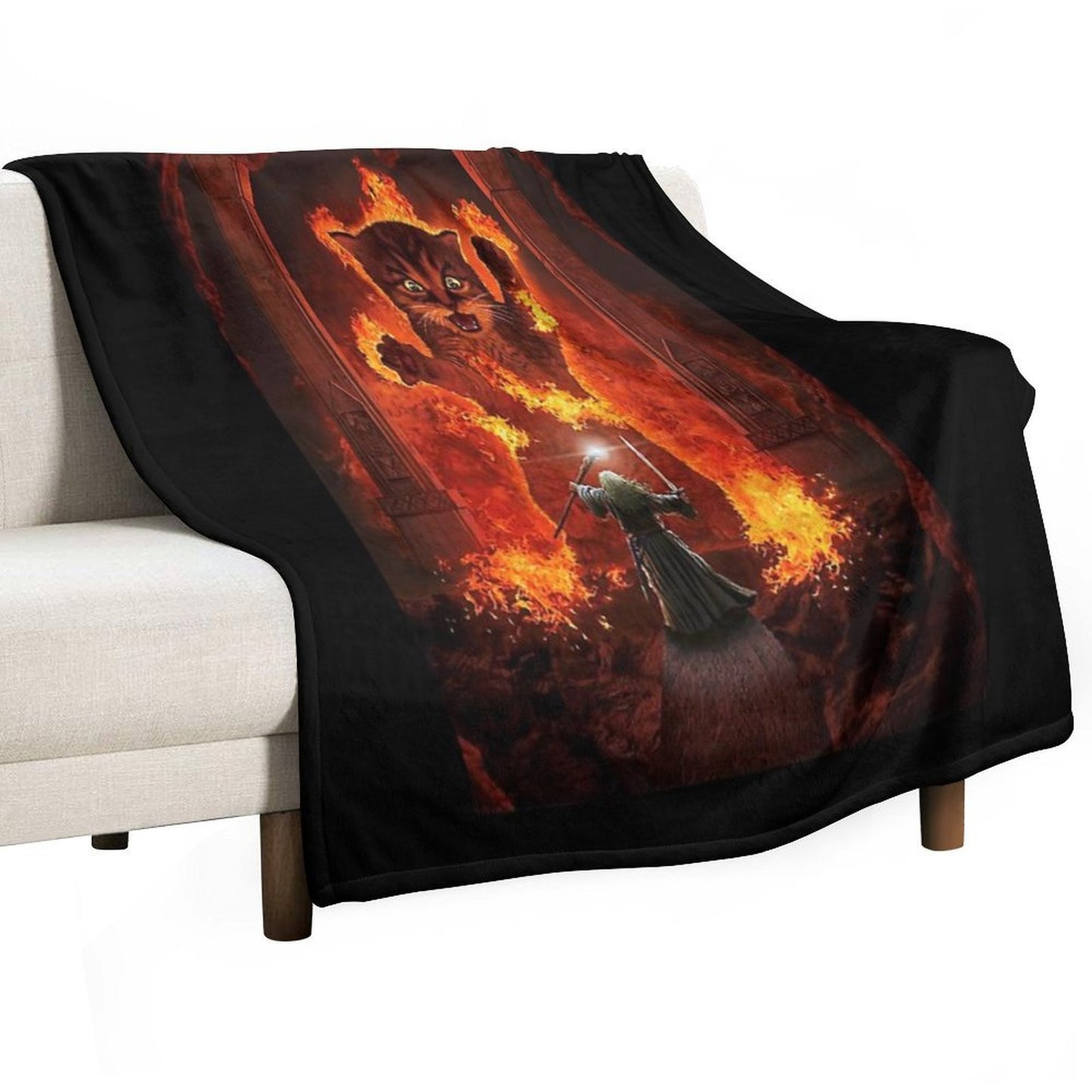 Balrog Cat Shirt TShir Eco-conscious Throw Blanket