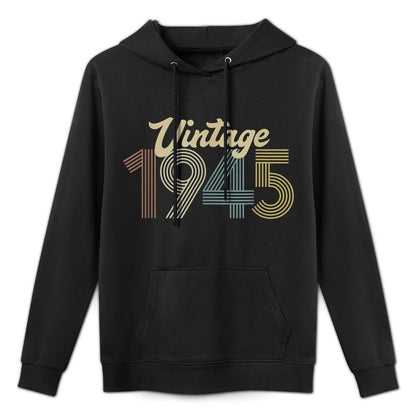 Vintage 1945 80th Birthday 80 Year Old Durable Construction Hoodie