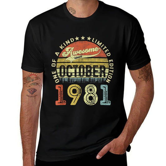 40 Years Old Awesome Since October 1981 40th Birthday  Versatile T-Shirt