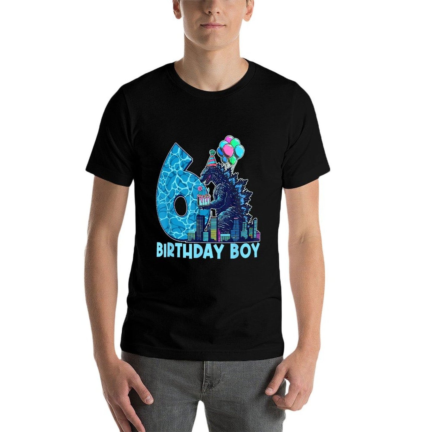 Birthday Boy Kaiju Vintage Birthday Monster 6 Year Old  Tagless Design T-Shirt