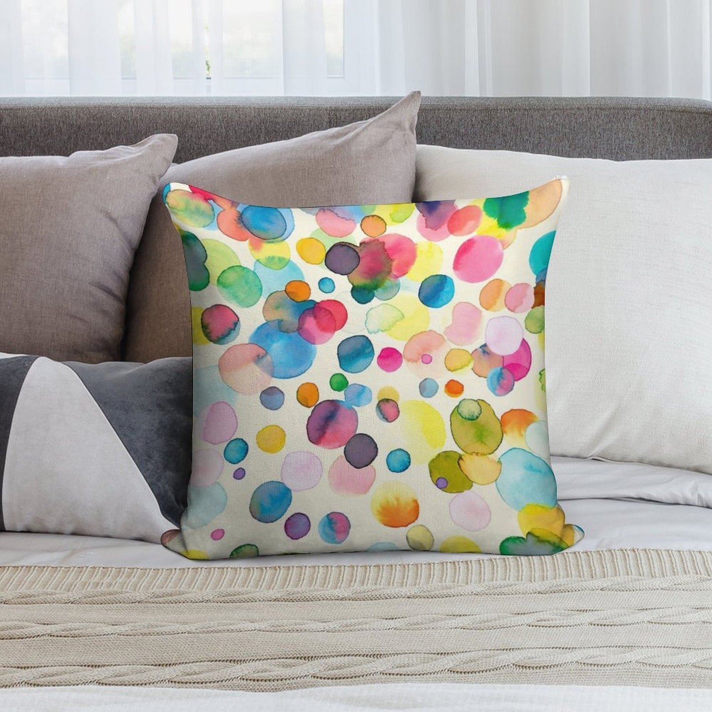 Color Drops Soft Gift Ready Throw Pillow