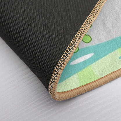 Cute Green Frog in A Bathtub of Bubbles  Dirt-Trapping Bath Mat