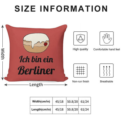 Ich Bin Ein Berliner Soft Hidden Zipper Throw Pillow