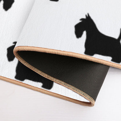 Scottish Terrier Silhouette(s) Black Scottie Dog  Absorbent Bath Mat