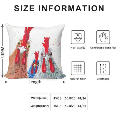 Chicken Ladies, Hen, Chicken, Rooster, Bird Soft Home Decor Throw Pillow