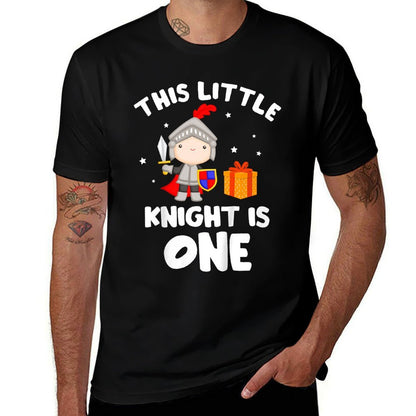 Kids First Birthday Party Knight One Year Old Celebration  Durable T-Shirt