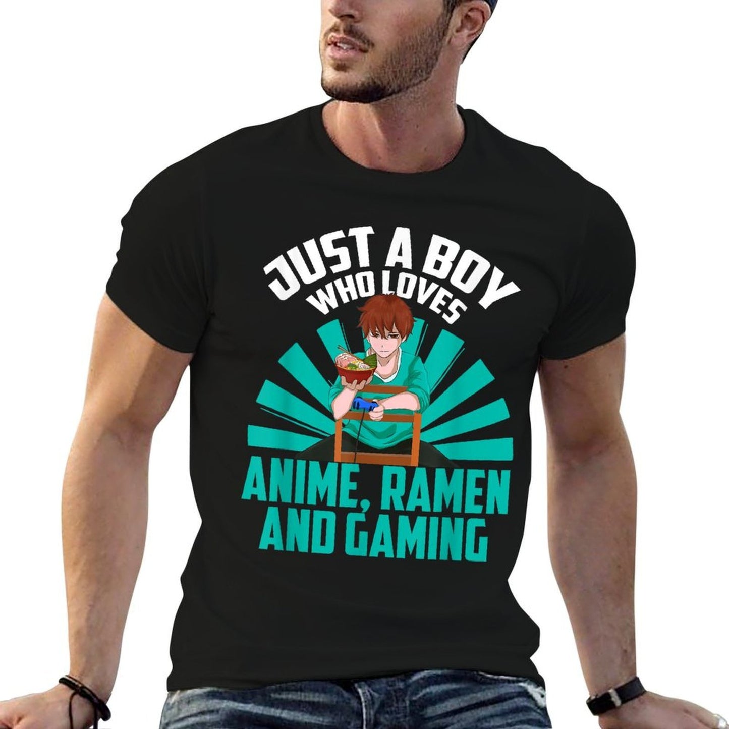 Just A Boy Who Loves Anime Ramen And Gaming Japanese Anime  Affordable Price T-Shirt