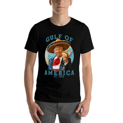 Humor Gulf Of USA America Est 2025 American Gulf Mexico Summer-ready Fabric T-Shirt