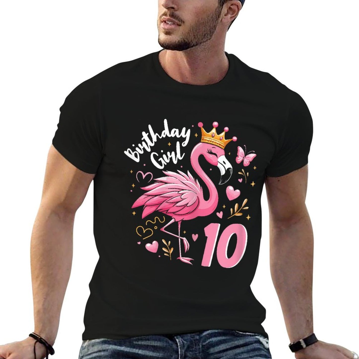 10th Birthday Gift Flamingo Fan 10 Year Old Girls 10th Bday  Breathable T-Shirt
