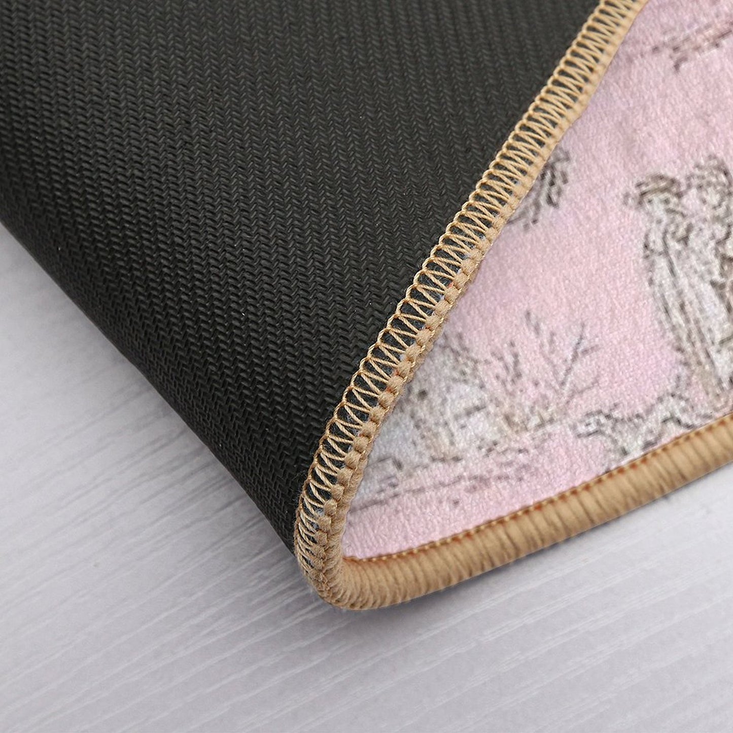 French Country Pink Toile  Anti-Trip Bath Mat