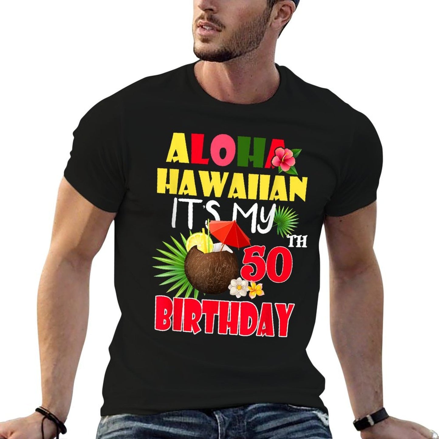 Aloha Hawaiian It's My 50th Birthday Party Summer Vacation  Breathable T-Shirt