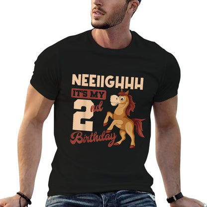 Neeiighhh It's My 2nd Birthday Horse Bday Party 2  Cotton T-Shirt