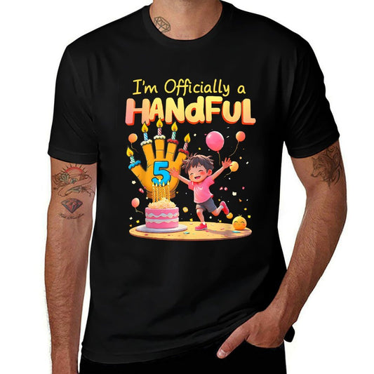 Kid Im Officially A Handful Five Year Old 5Th Birthday Party  Graphic-printed T-Shirt