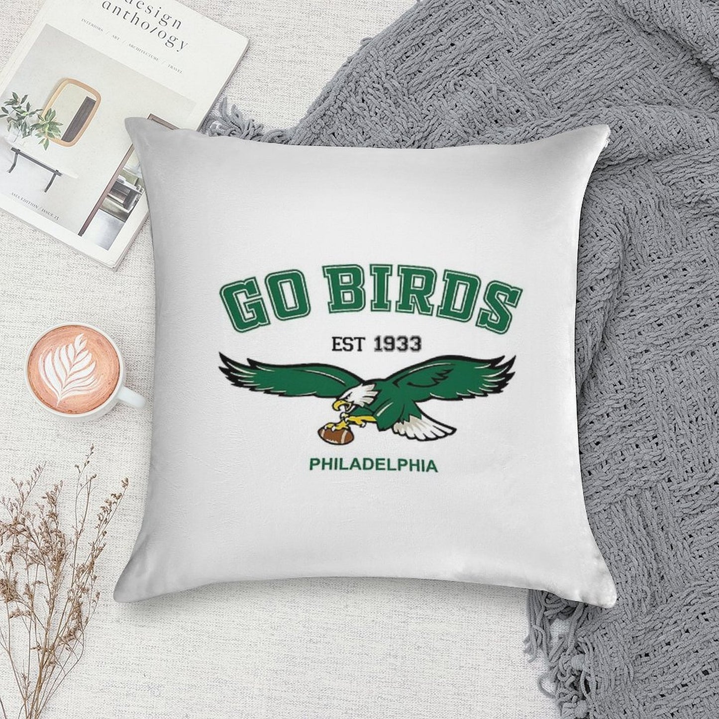 Art - Philadelphia Eagles Soft Bedroom Essential Throw Pillow