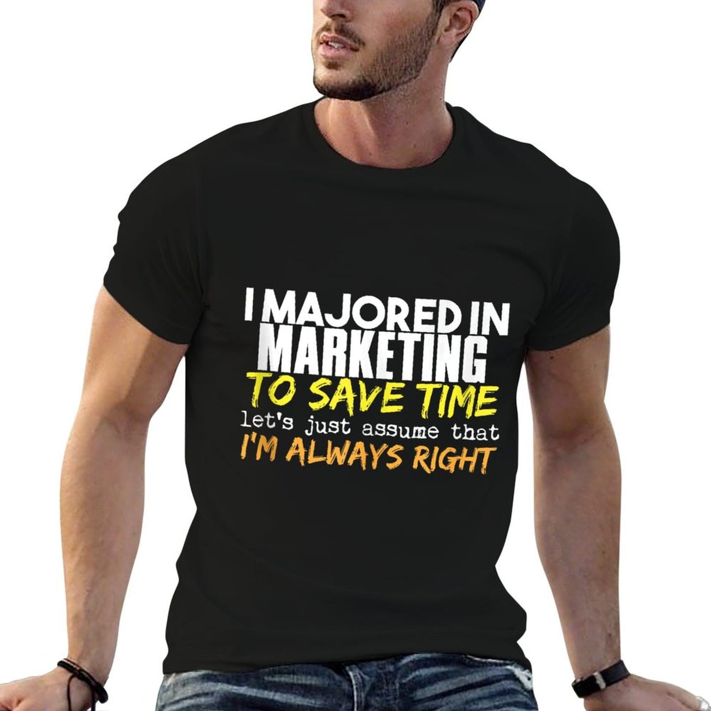 Marketing Major Gift for Back to School Gift  Wrinkle-resistant T-Shirt