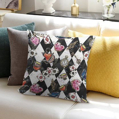Alice In Wonderland Soft Skin-Friendly Throw Pillow