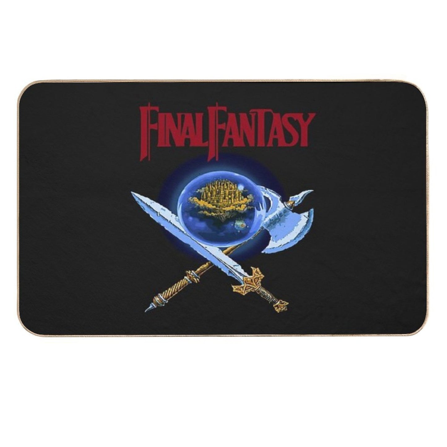 Final Fantasy NES Box Art Retro Video Game  Repositionable Bath Mat