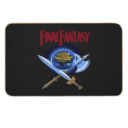 Final Fantasy NES Box Art Retro Video Game  Repositionable Bath Mat