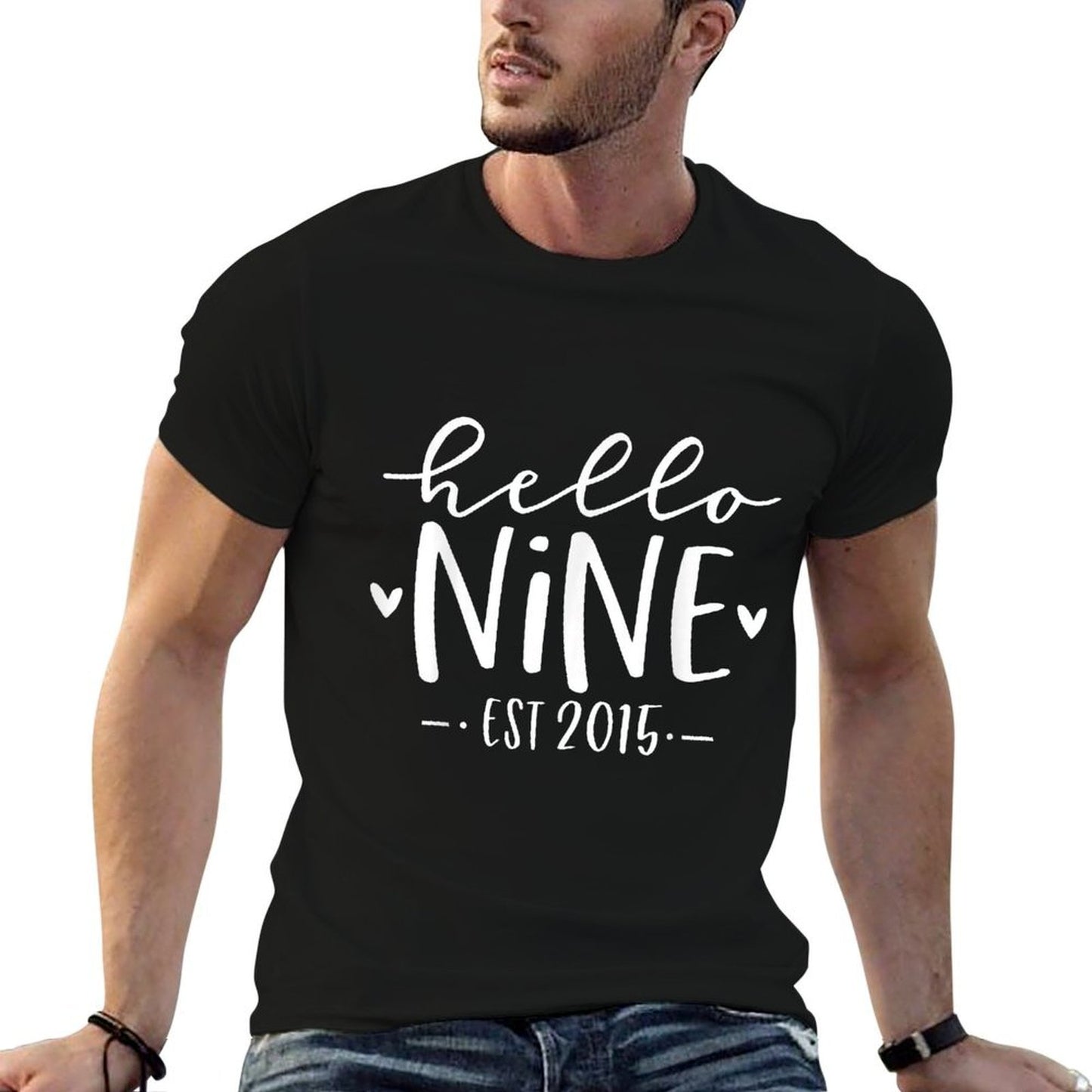 Hello Nine Est 2015 9-Year-Old 9th Birthday Girl  Stretchy T-Shirt