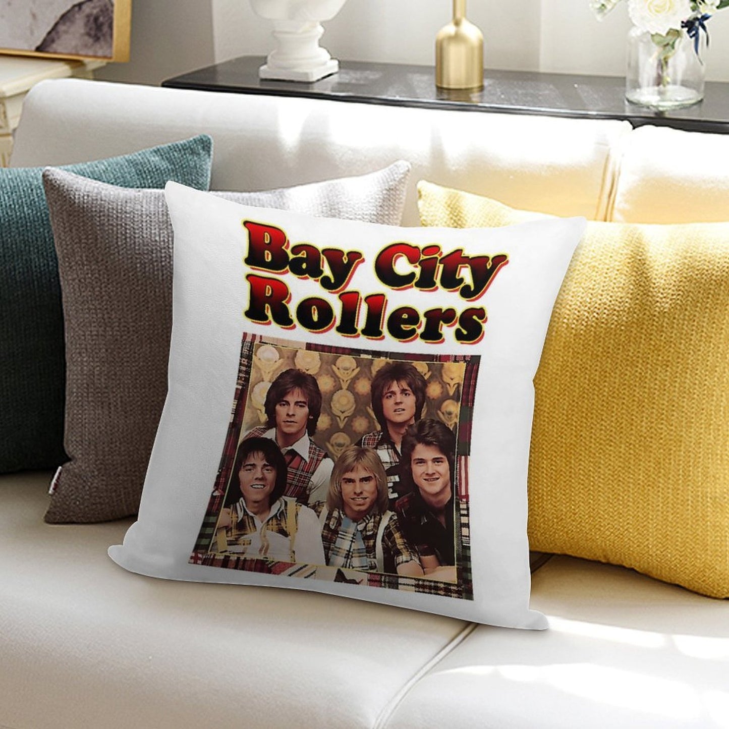 Bay City Rollerss Band Music Rock Gift For Fan Soft Home Decor Throw Pillow