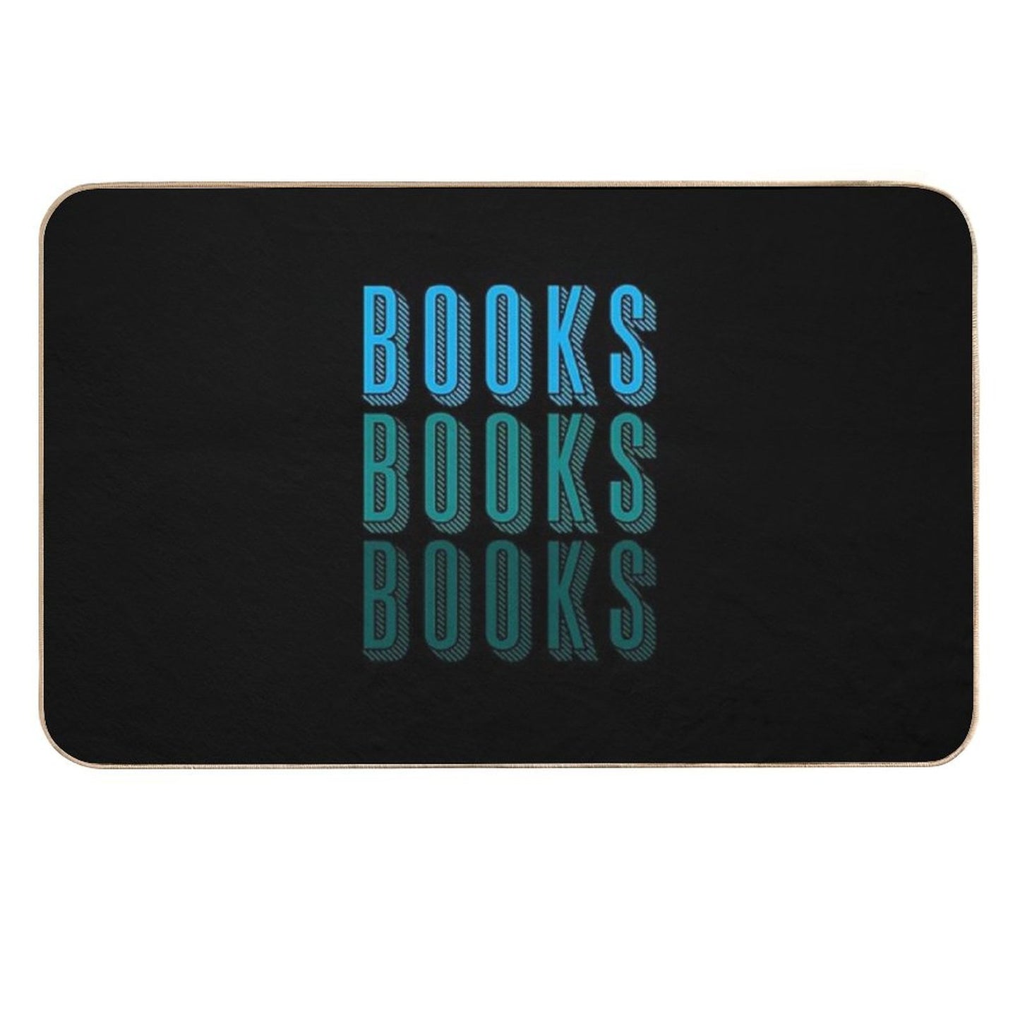 BOOKS BOOKS BOOKS in Blue  Repositionable Bath Mat