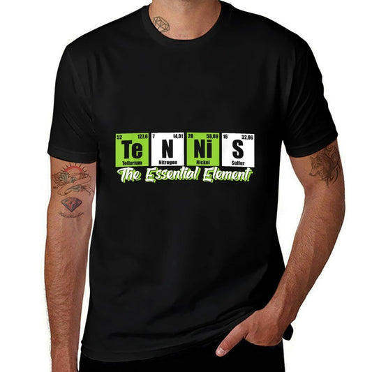 Tennis - The Essential Element  Funny Love Tennis  Oversized Silhouette T-Shirt