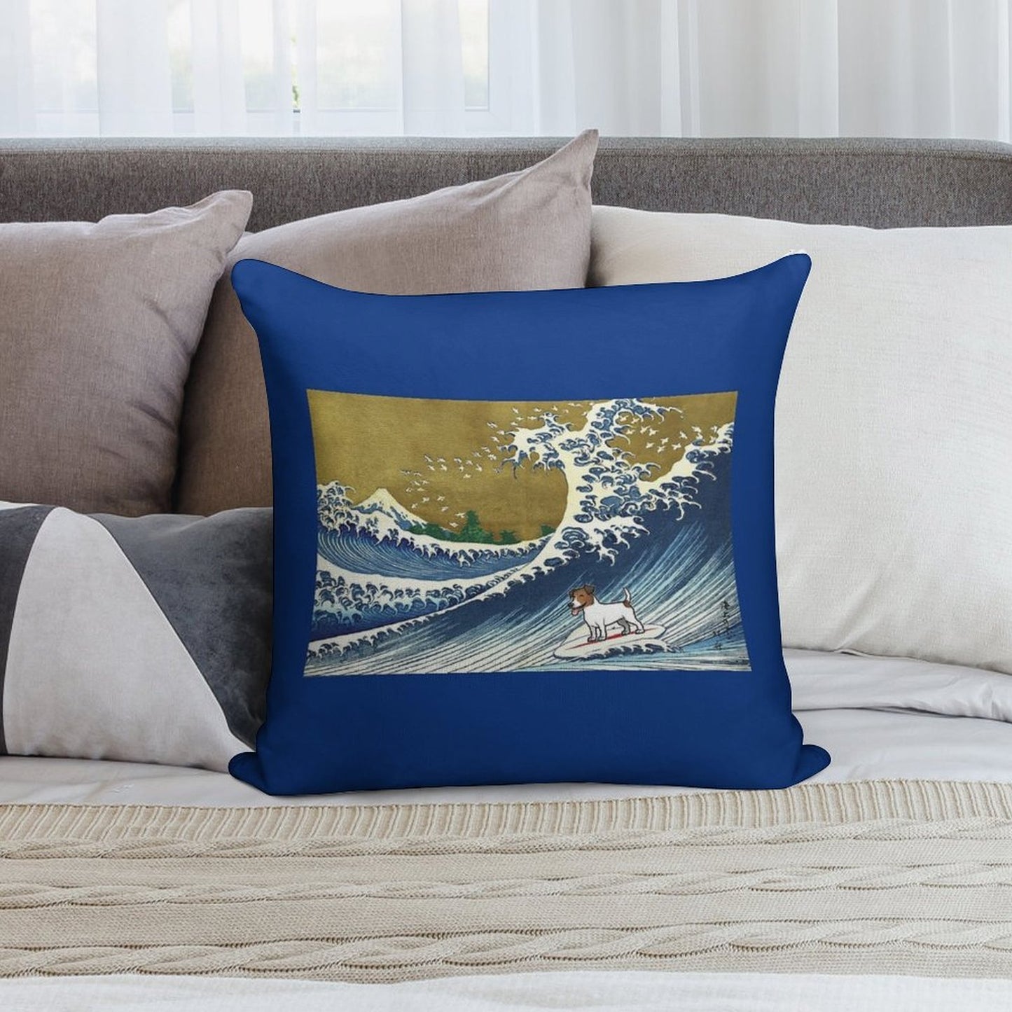 Jack Russell Soft Short Plush Fabric Throw Pillow