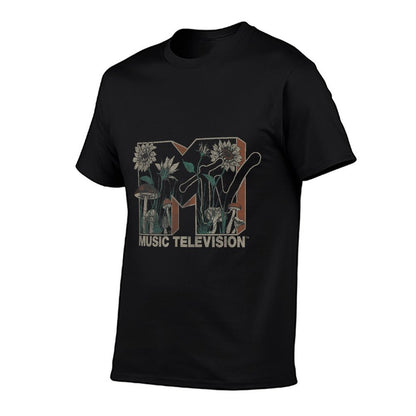 MTV Music Television Wild Flower Mushrooms MTV Logo Comfortable T-Shirt