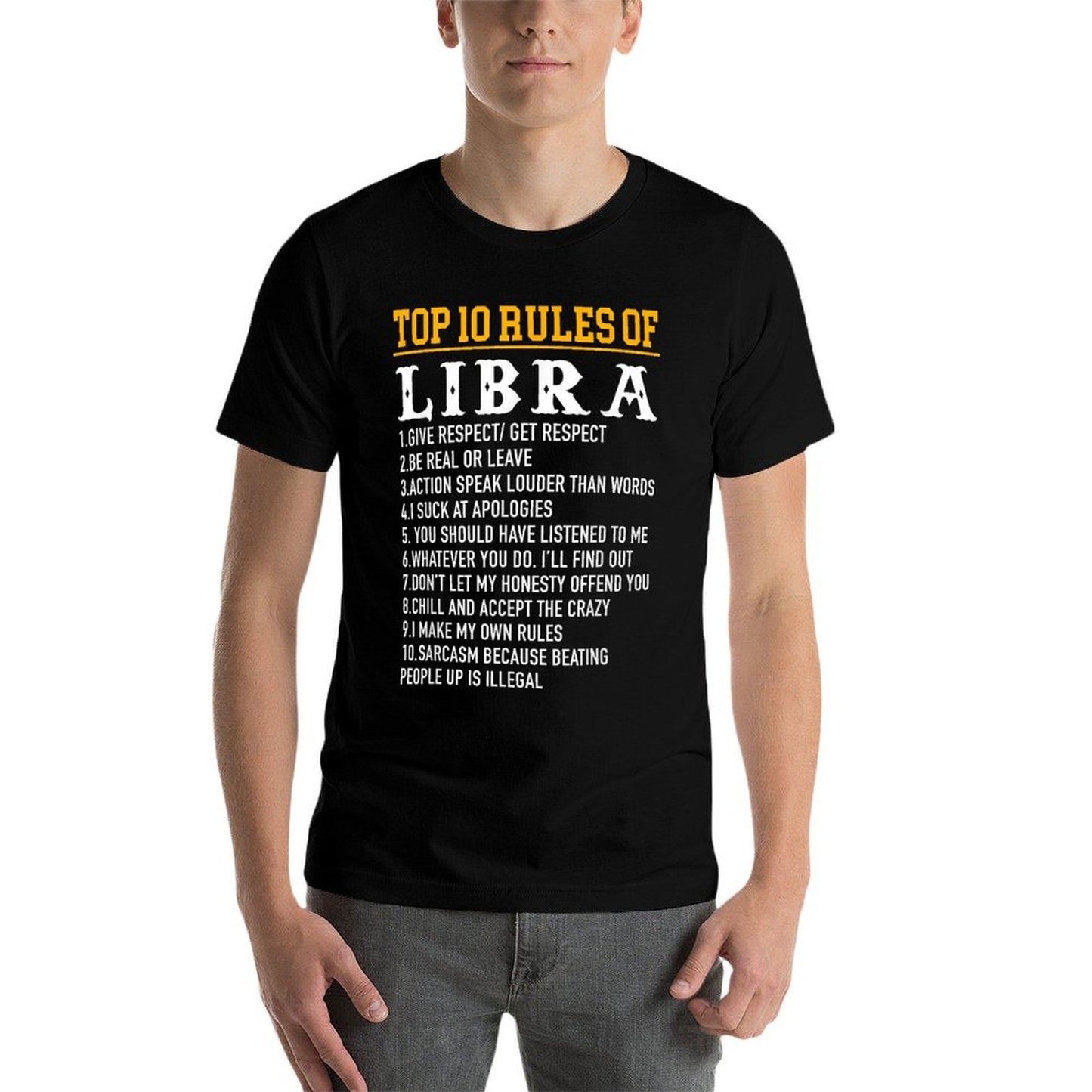 Top 10 Rules Of Libra September 23 - October 22 Birthday  Polyester Blend T-Shirt