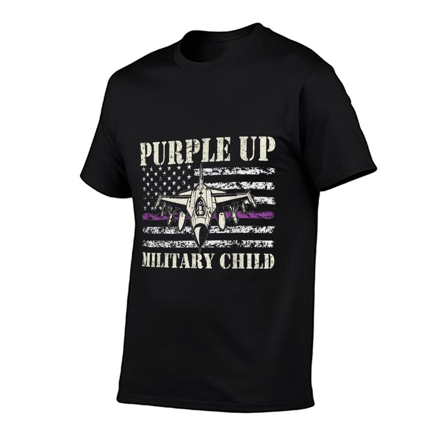 I Purple Up Month of Military Child Kids Air Force US Flag  Soft T-Shirt