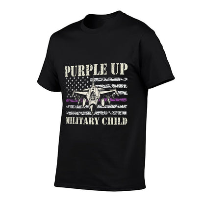 I Purple Up Month of Military Child Kids Air Force US Flag  Soft T-Shirt