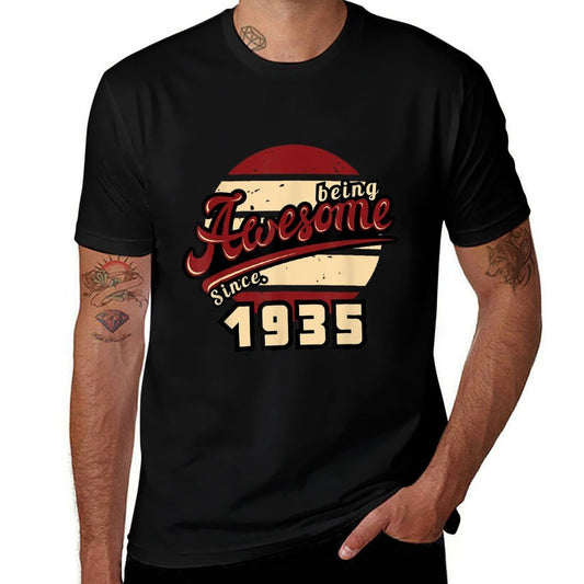Awesome Since 1935 Retro 90 Years Old Gift 90th Birthday  Summer-ready Fabric T-Shirt