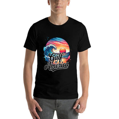 Gulf of US America Retro Vintage Premium Oversized Silhouette T-Shirt