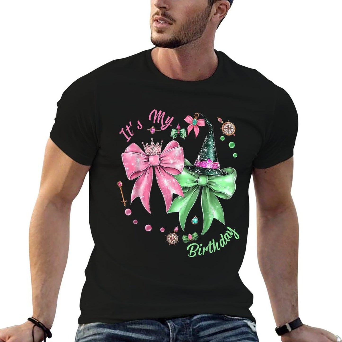 It's My Birthday Witch Pink And Green Birthday Girl  Stretchy T-Shirt