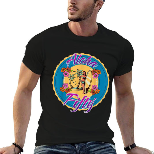 Aloha Fifty - Hawaiian Island 50th Birthday Celebration  Soft T-Shirt