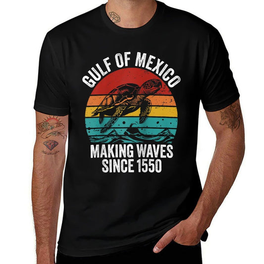 Gulf Of Mexico Est 1550 Turtle The Gulf Of Mexico Raglan Baseball  Trendy Pattern T-Shirt