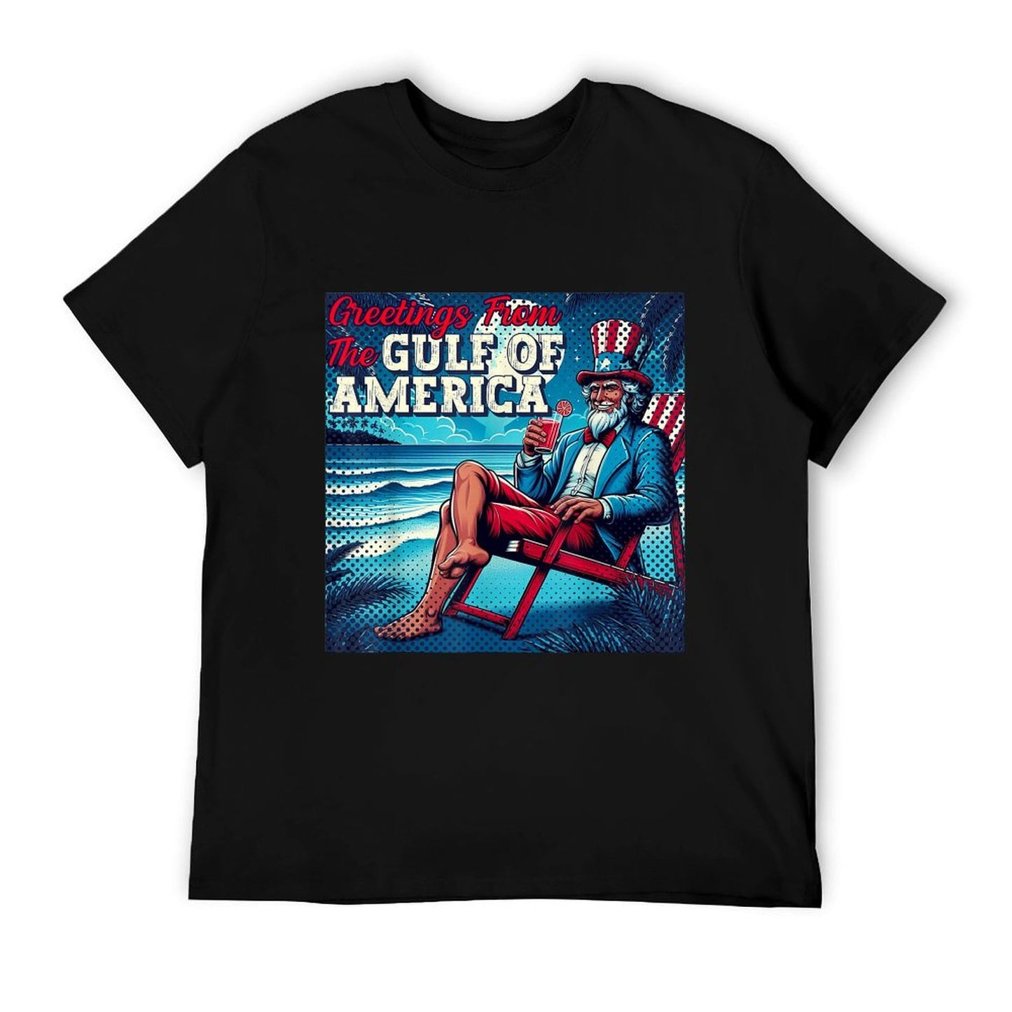 Trump Greeting From The Gulf Beach Of America Patriotic Cute Cotton T-Shirt