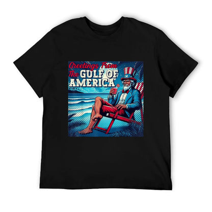 Trump Greeting From The Gulf Beach Of America Patriotic Cute Cotton T-Shirt