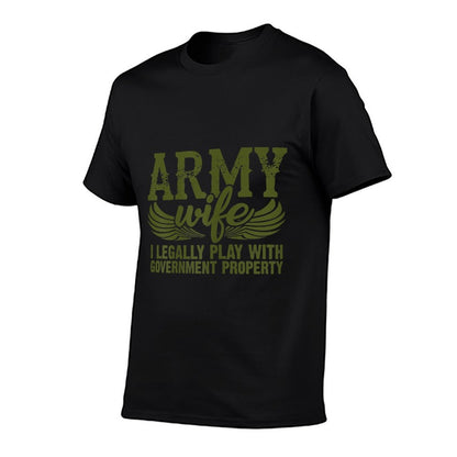 Army Veteran Wife Pink Army Wife  Oversized Silhouette T-Shirt