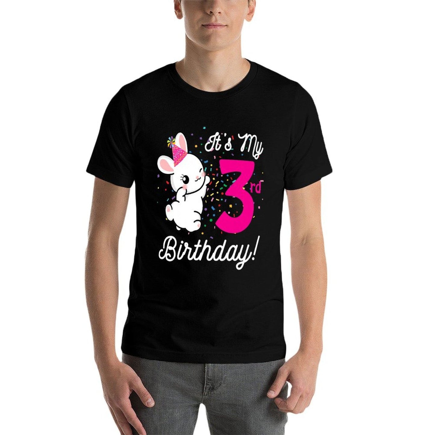 Kids Its My 3rd Birthday Girl Bunny Rabbit Theme Party (three) Premium  Quick-drying T-Shirt