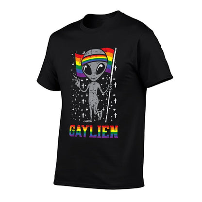 Gaylien Rainbow Gay Alien Funny ET Space LGBTQ Pride  Easy-care T-Shirt