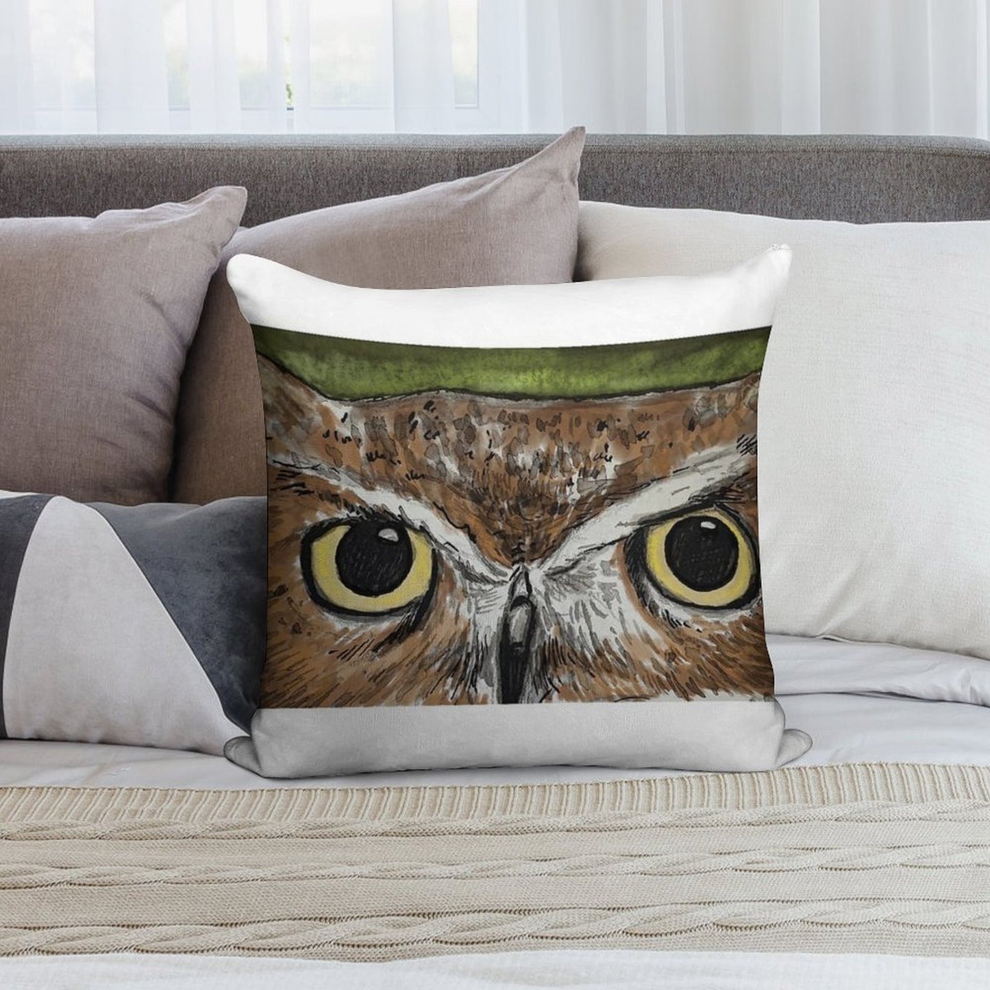 Wise Woods Owl Soft Style Accent Throw Pillow
