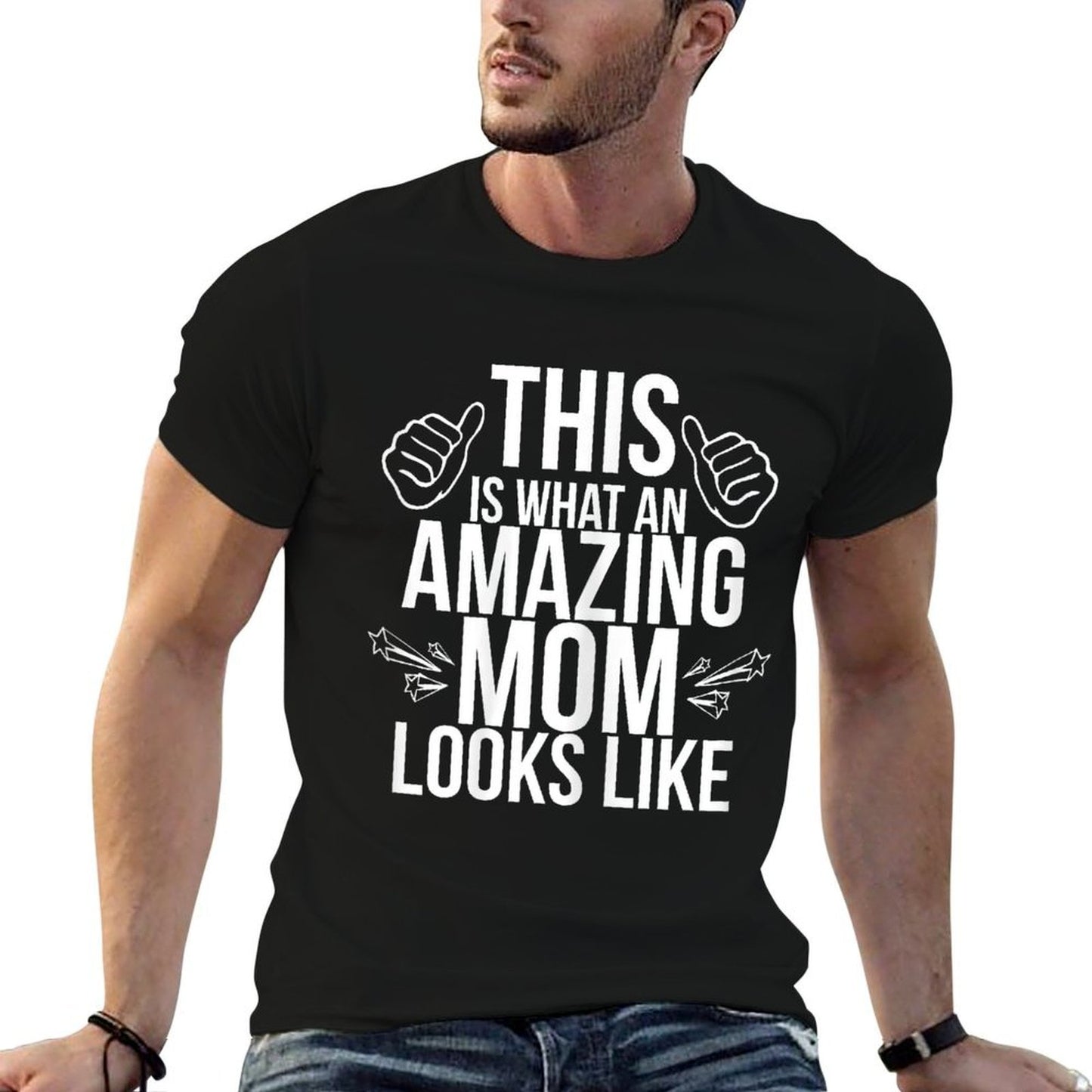This Is What An Amazing Mom Looks Like Fun Mother's Day Gift  Trendy Pattern T-Shirt