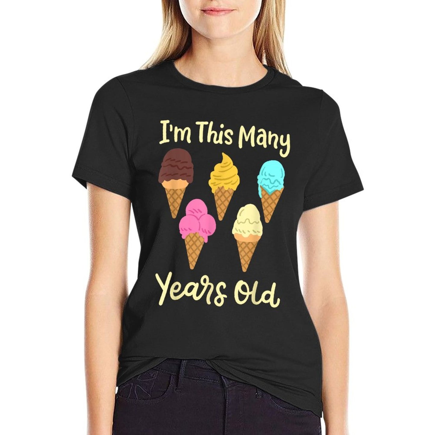 Kids Ice Cream Birthday Five 5 Years Old 5th Girl Party  Graphic-printed T-Shirt