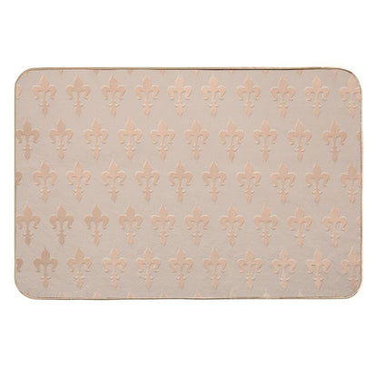Rose Gold French Royal Lily Pattern  Non-Slip Bath Mat