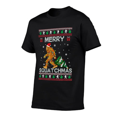 Merry Squatchmas Santa Claus Funny Sasquatch Ugly Christmas  Polyester Blend T-Shirt